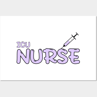 Intensive Care Unit (ICU) Nurse Purple Posters and Art